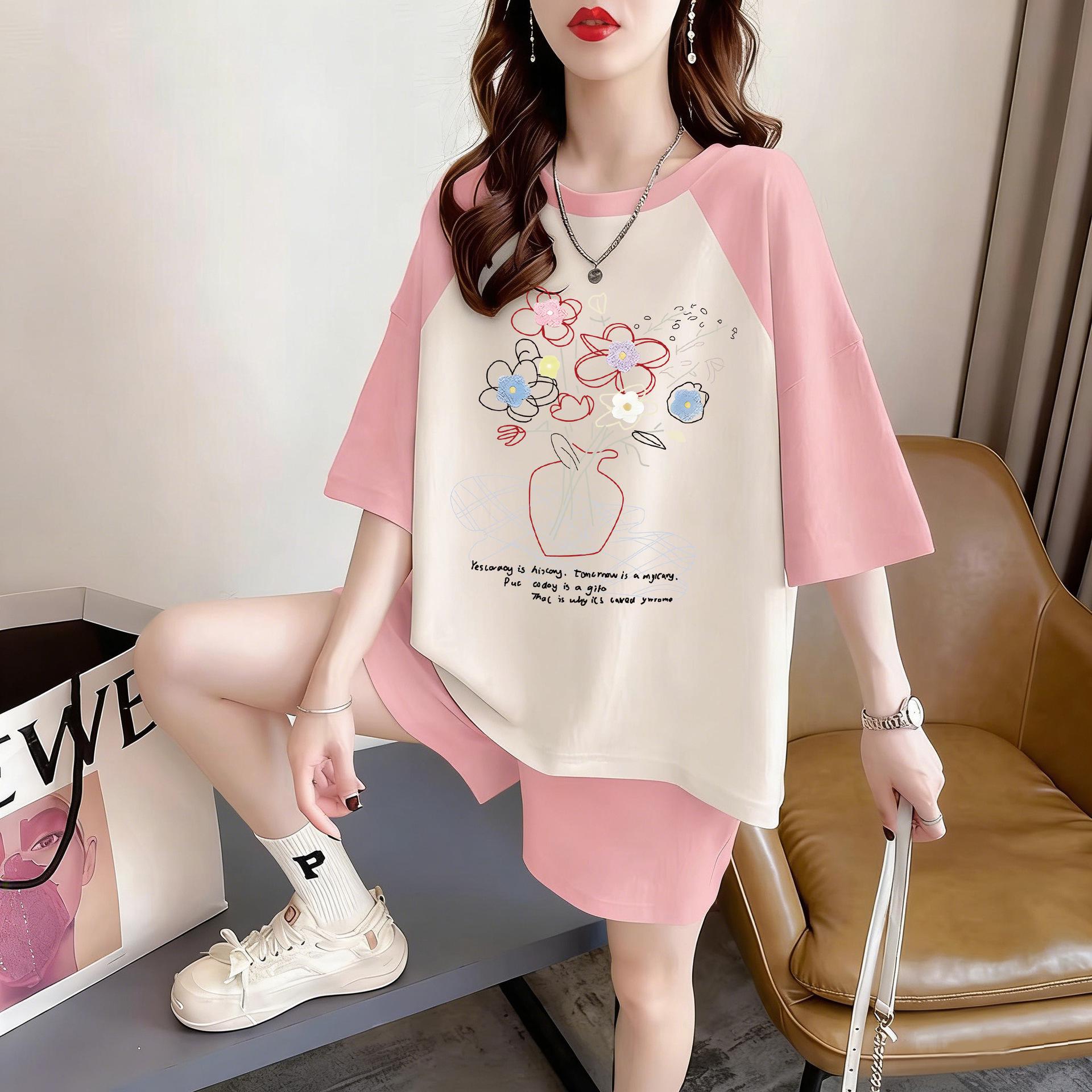 

Women s Plus Size Pure Cotton Raglan Short Sleeve Summer Top - Belly Covering, Loose and Slimming Design Medium