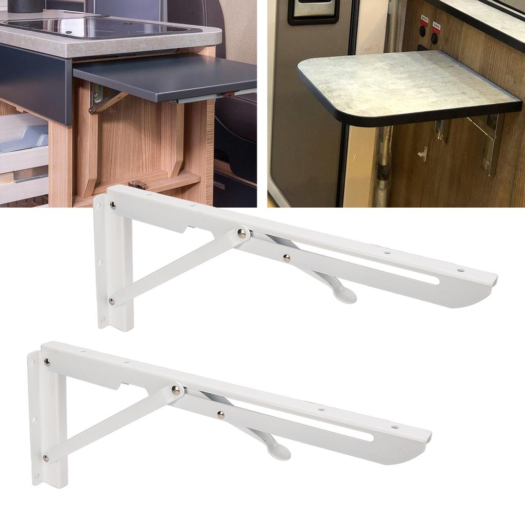 2pcs Folding Table Bracket Wall Mounted Collapsible Shelf Bracket 34cm/13.39in for RV Boat