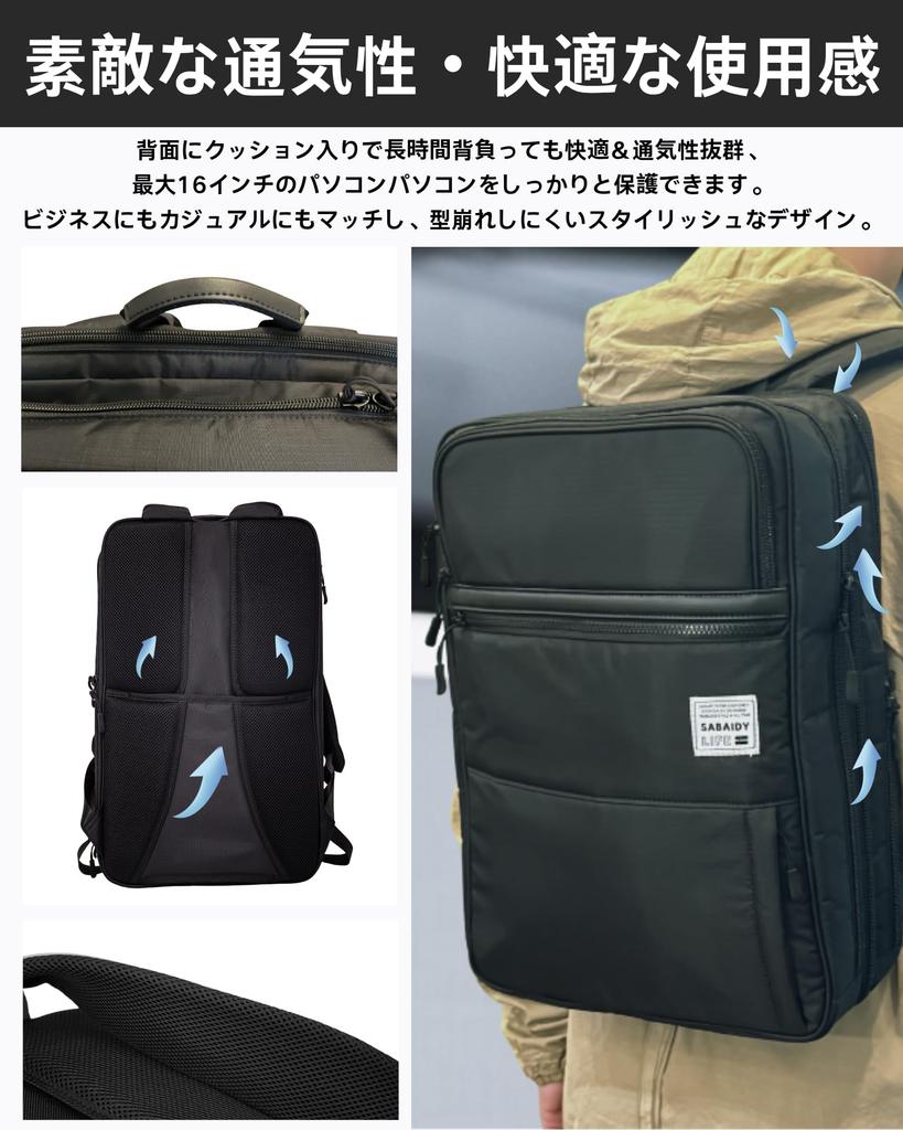 Mochila de Negócios YCD [Expansível com Reforço, Bolso de 2 Camadas para Armazenamento Multifuncional] Mochila de Trabalho para Homens, Leve, Grande Capacidade,