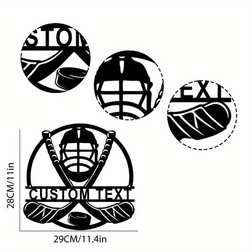 Personalized Ice Hockey Metal Wall Art, Custom Player Sign Dream Gift for Hockey Lovers