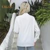 Women Shirt Lapel Puff Long Sleeve Solid Color Single-Breasted Shirt Tops Loose Fit Casual Tops Work Daily Wear