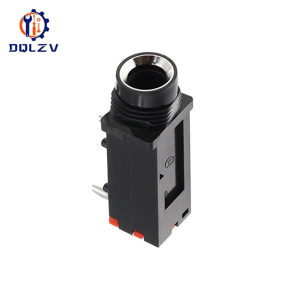 Audio Jack 6.35mm 3Pin Mono Audio Stereo Audio Socket Microphone Welding Line For Microphone Socket 5PCS