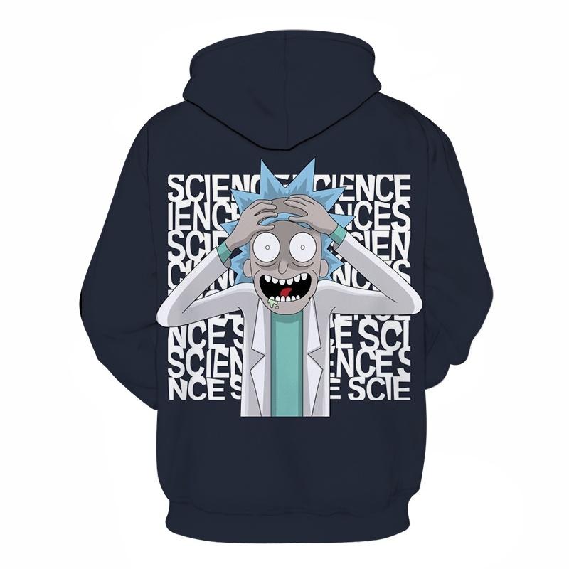 3d And Rick Print Womenmen Pullover Hoodie Sweatshirt Tops Jumper