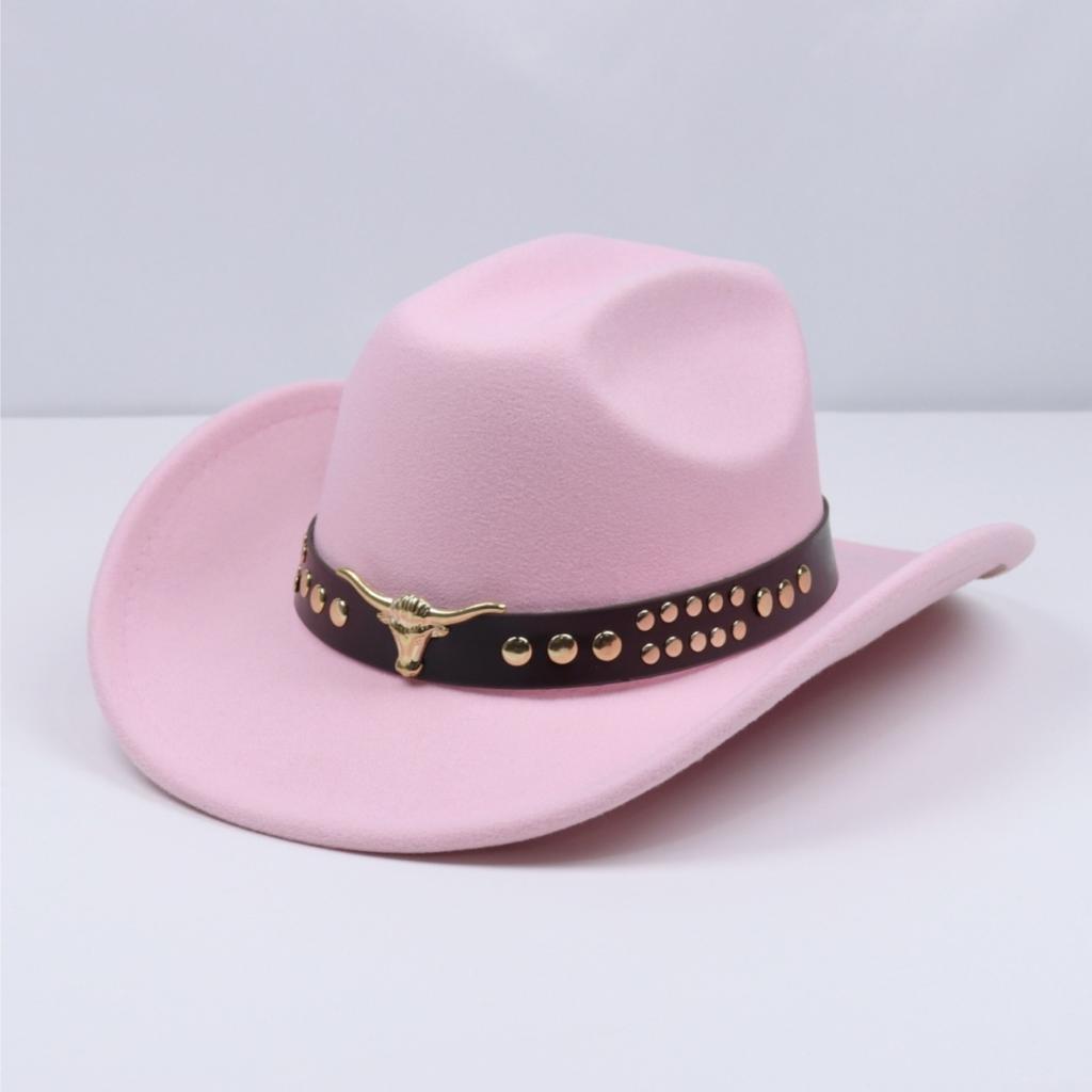 Women's European and American style sun protection hat, riding hat, wide-brimmed cowboy hat, suede cowboy hat