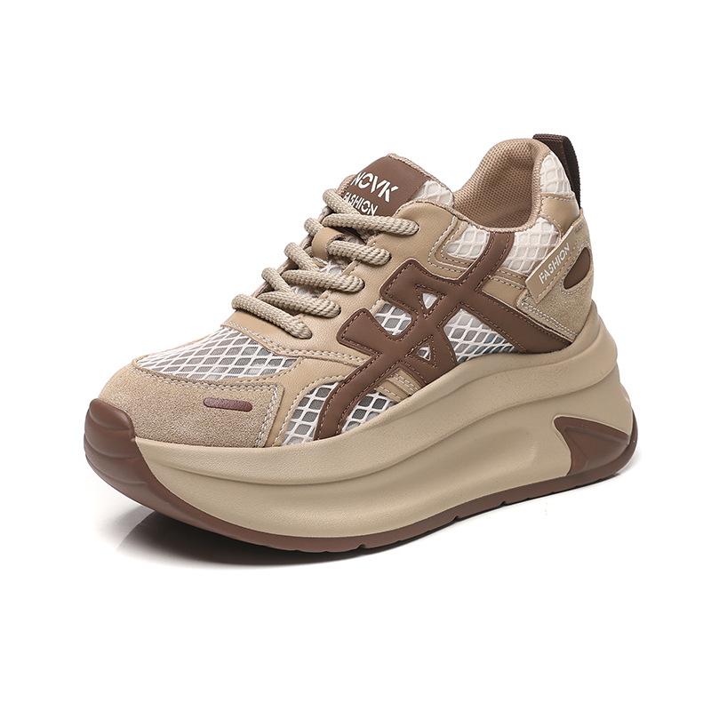 

Lightweight platform shoes women s new summer mesh breathable CM height increase women s shoes sports 40 коричневий
