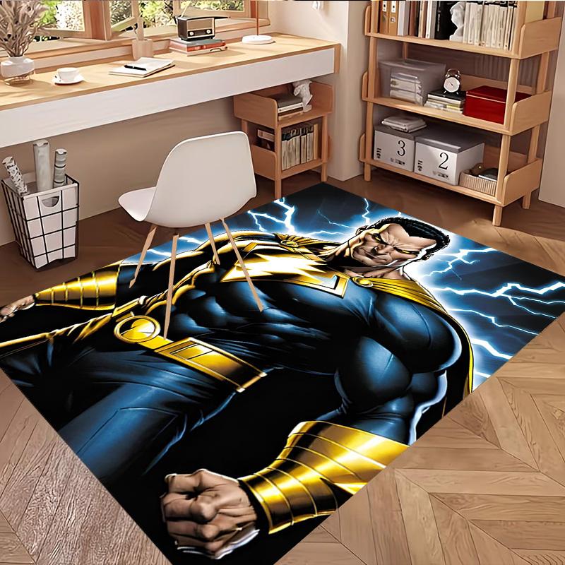Black Adam Print Rug, Washable Floor Carpet, For Entryway Dorm Laundry Room Office Study, Home Decor Birthday Christmas Gift