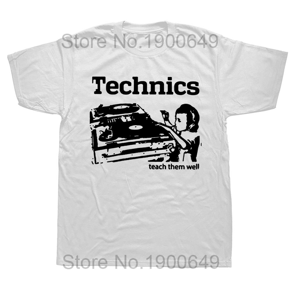 Смешная футболка DJ Technics Teach Them Well Графическая Повседневная Хип-Хоп Уличная Одежда С Коротким Рукавом Музыкальная Мужская Европейский Размер Музыкальная Футболка S