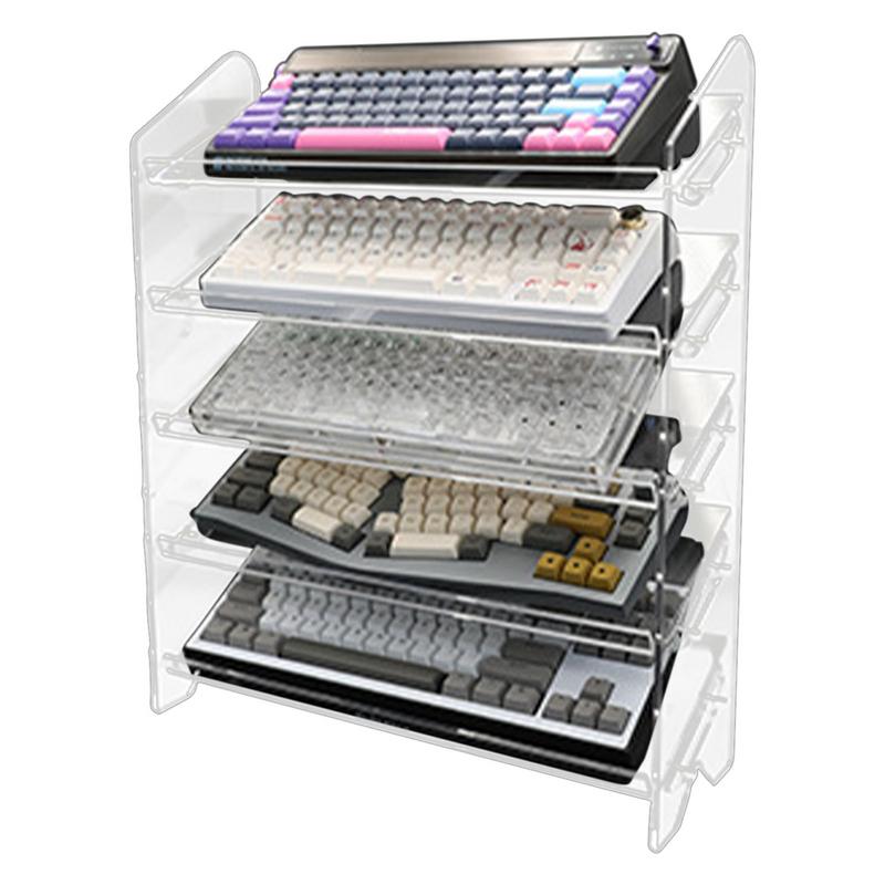 3-5 Tiers Acrylic Display Stand Clear Keyboard Mouse Storage Rack Cupcake Perfume Doll Figures Organizer Acrylic Shelf Holder