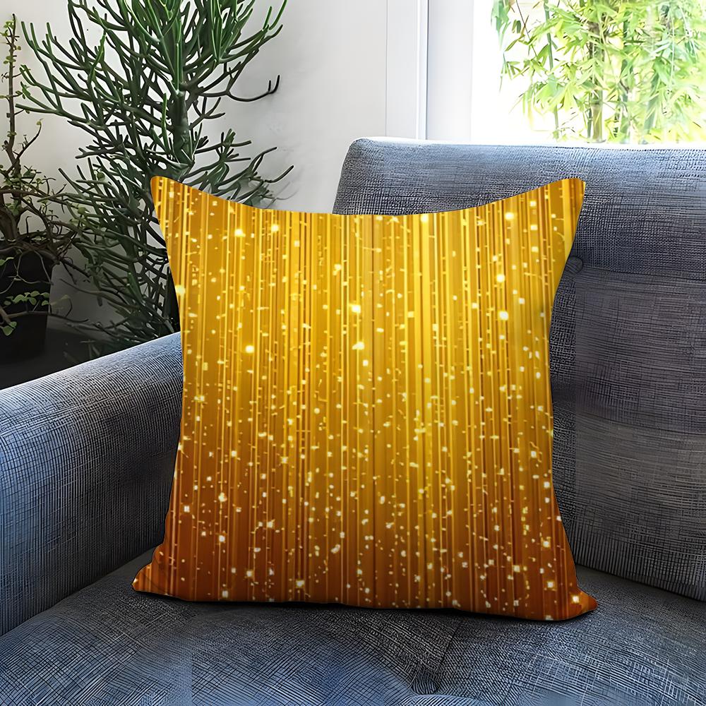 Golden fine light spots Cushion Cover Comfortable Reversible Pillow Cover Ideal for Car Sofa Bedroom Beyond