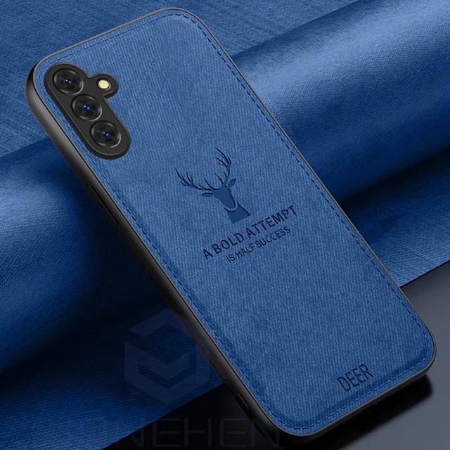 Deer Head Soft Leather Shockproof Case For Samsung Galaxy Note 8 9 S22 S23 S24 Ultra A14 A15 A25 A35 A50 A51 A52 A72 Back Cover