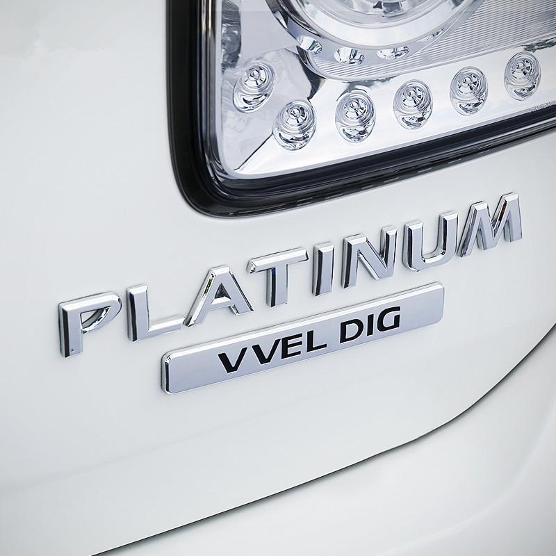 3D ABS PLATINUM VVEL DIG V8 Letters Logo Car Trunk Badge Emblem Decals Sticker For Nissan Patrol Y60 Y61 Y62 Armada Accessories