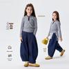 Girls' Korean-Style Casual Two-Piece Hoodie and Pants Set