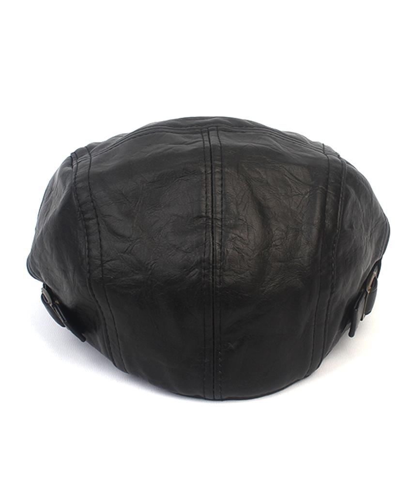 Yunibeosyeolkemiseuteuli Soft Leather Black Sidebelt Hunting Cap