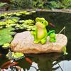 Mini Fishing Decorative Ornaments Fish Tank DIY with Fishing Rod Panda Fishing Ornaments Cartoon Landscaping Ornaments