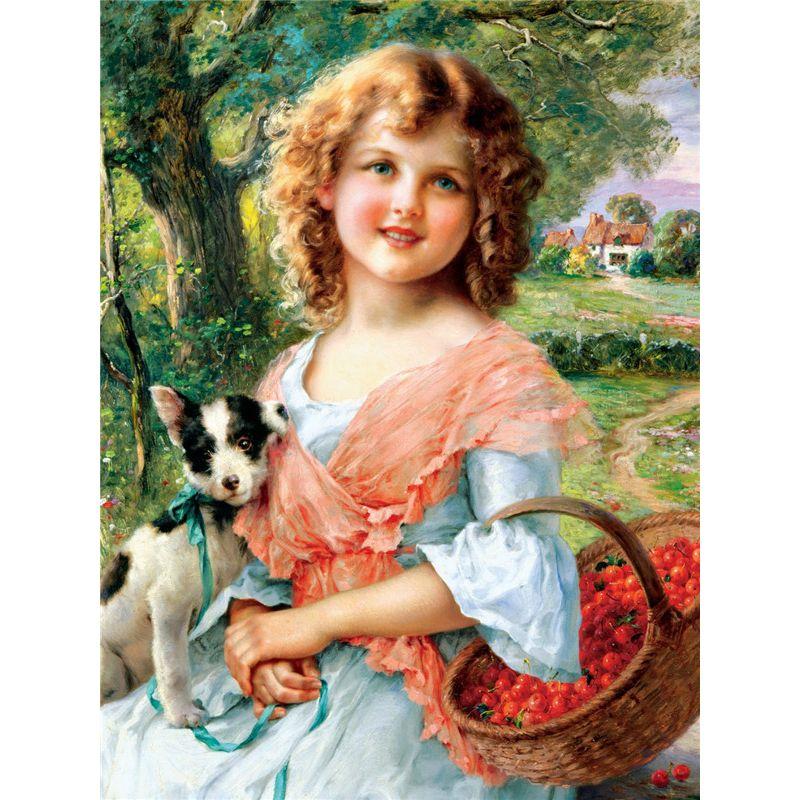 5d Diy Diamond Painting Child Dog Farm Home Decor Diamond Embroidery Girl Boy Animal Mosaic Crystal Hobby
