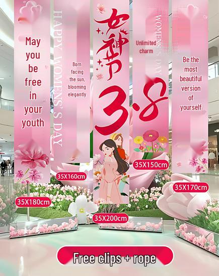 Women's Day Goddess Background Hanging Cloth for Photography & Decor - March 8th Celebration Theme