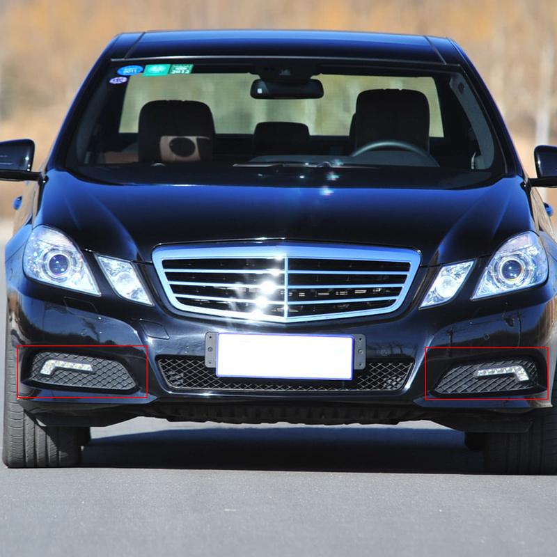 A2128851423 2pcs/set Front Bumper Fog Light Grille Cover A2128851323 Fit For Mercedes Benz E Class W212 2009 2010 2011 2012 2013