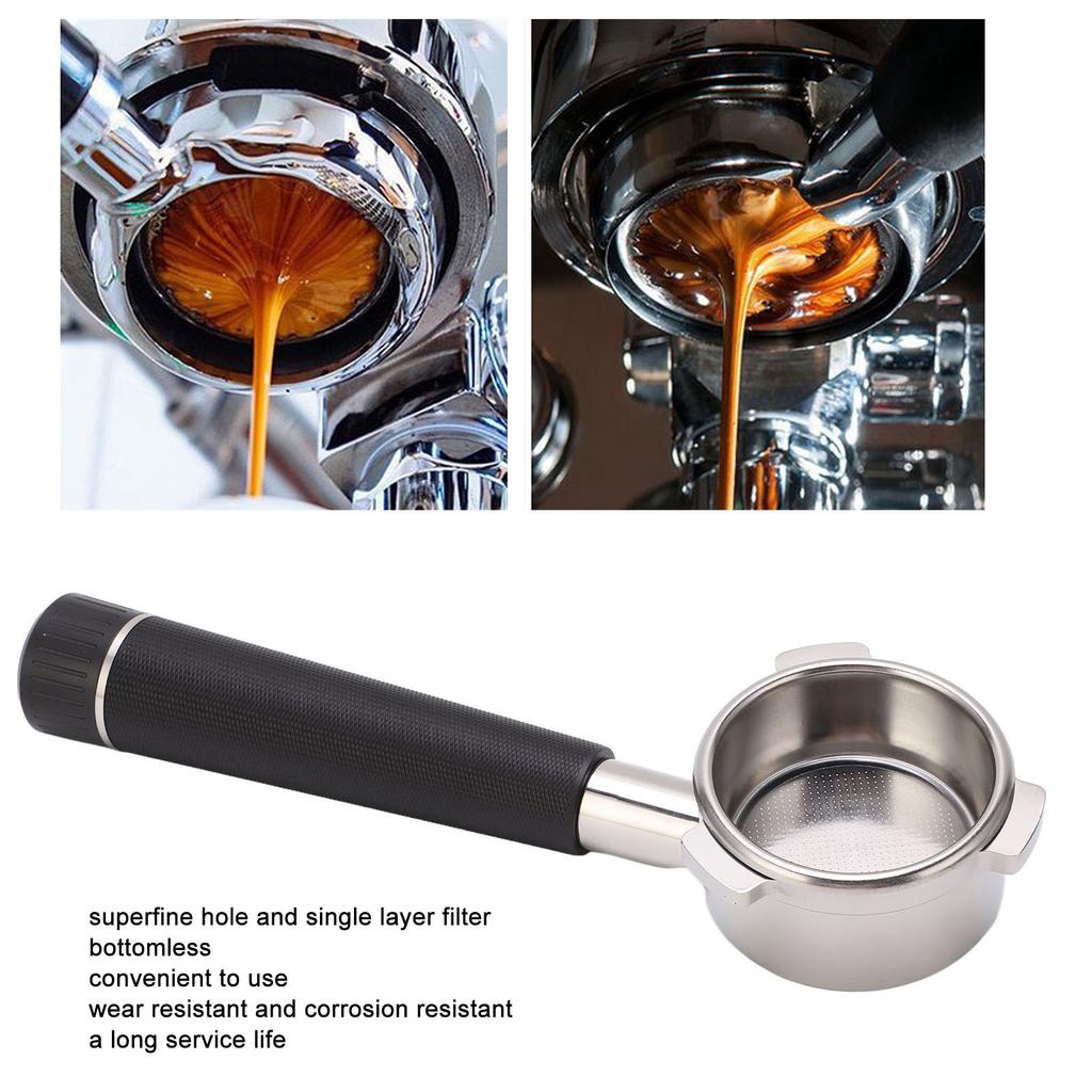 Coffee Portafilter Stainless Steel Bottomless 54mm 3 Ears Coffee Machine Accessories for Breville 8 Series Black/White