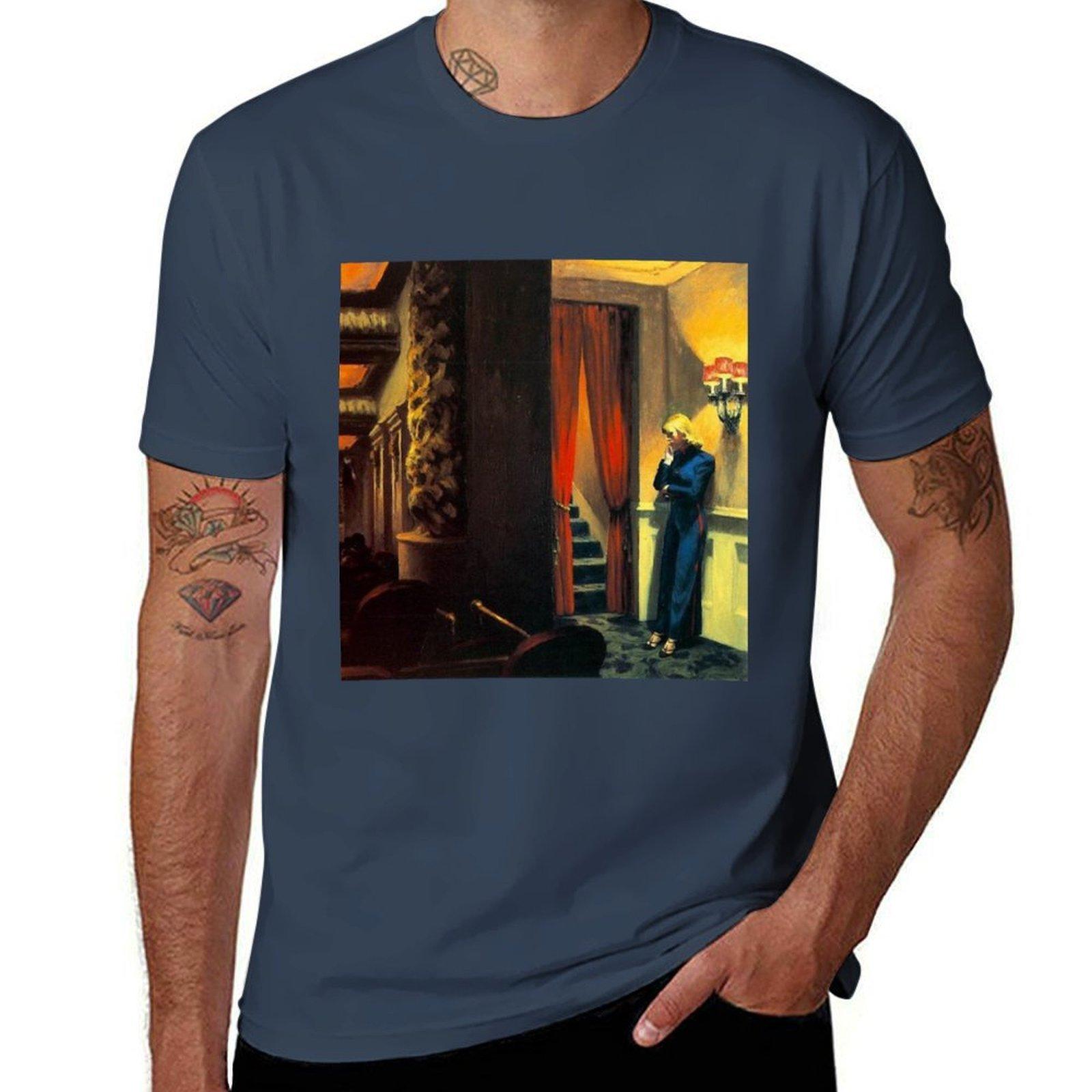 NEW YORK MOVIE EDWARD HOPPER TShirt Lightweight Basic Short Sleeve Shirt S