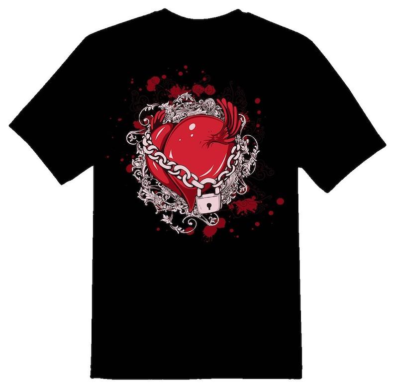 Heart locked  black Tee Shirt 100