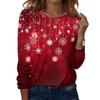 Women's Fashion Casual Christmas Printed Round Neck Long Sleeve Pullover Top