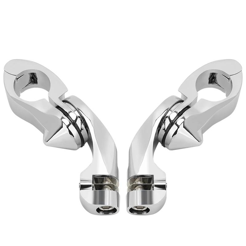 

Motorcycle Short Angled Highway Footpegs Crash Bar Footrest with Clamps Mounts Kit for Harley Honda Kawasaki Yamaha