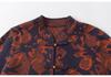 Red Wool Tang Suit Sweater Coat with Stand Collar & Frog Buttons for Women