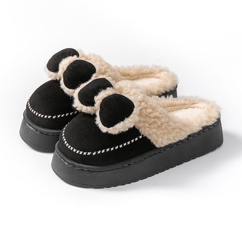 Thickened bottom cotton slippers autumn and winter velvet warm comfortable indoor home bedroom can wear shoes outside