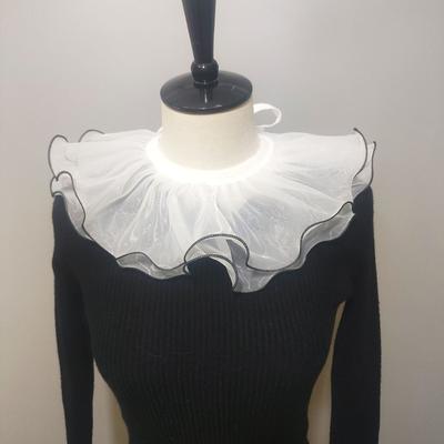 Dvouvrstvá šála Falešný límec Klaunské vystoupení Odnímatelný volánový nákrčník Svetr Šaty Falešný límec Doplňky