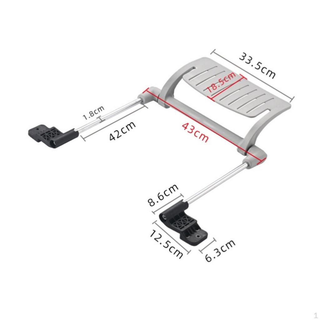 Sliding Office Chair Footrest Easy Installation Retractable Leg Rest Adjustable Black Large