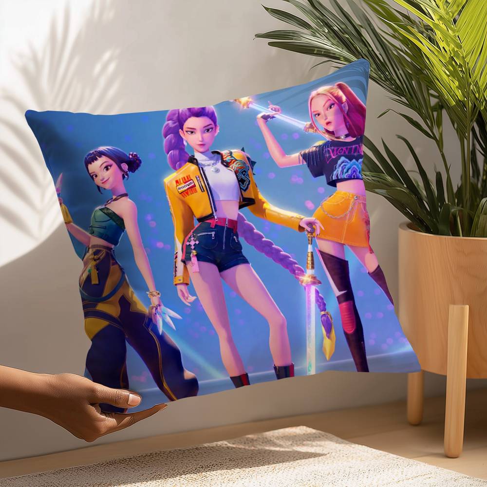 K-kpop D-Demon H-Hunters Pillow Case Plush Fabric Soft  Pillowcase Double Sided Print Cushion Cover Household Gifts