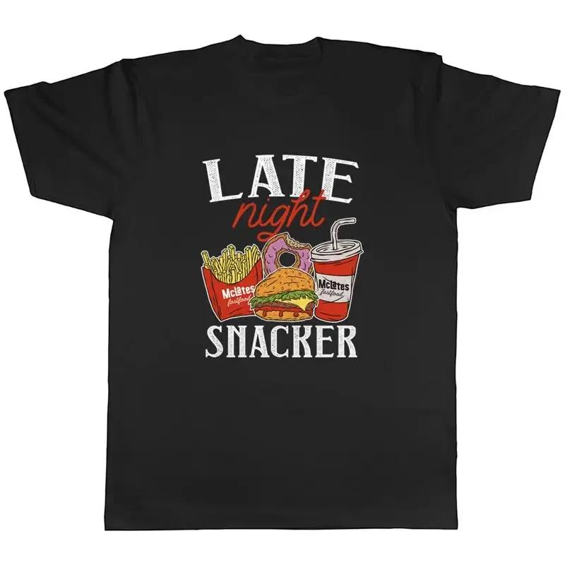 Late Night Snacker Unisexs TShirt Funny Burger Fries Donuts Pizza Tee Gift