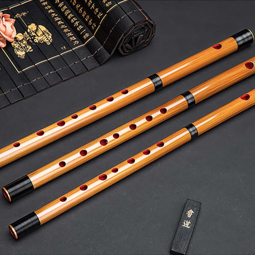 Jinchuan Bamboo Shinobue Flute, Japanese Traditional Musical Instrument, Handcrafted for Festivals and Musical Instruments (7 Holes, 7 Pieces)