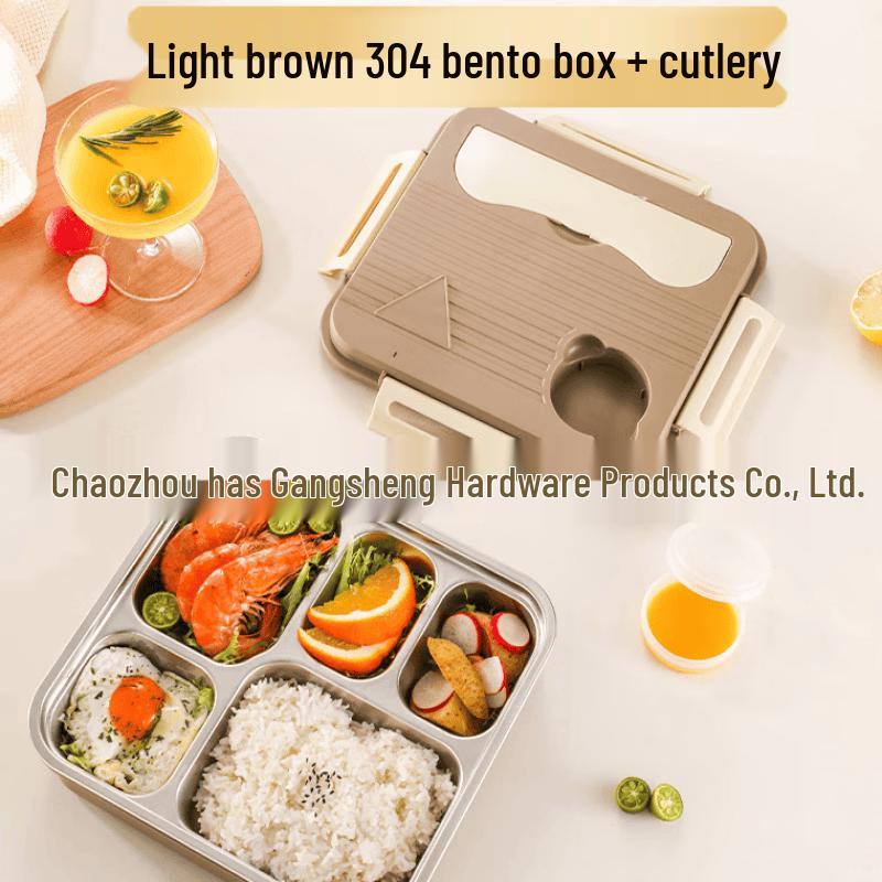 Thermal Insulated 316L Stainless Steel Bento Box with Cutlery