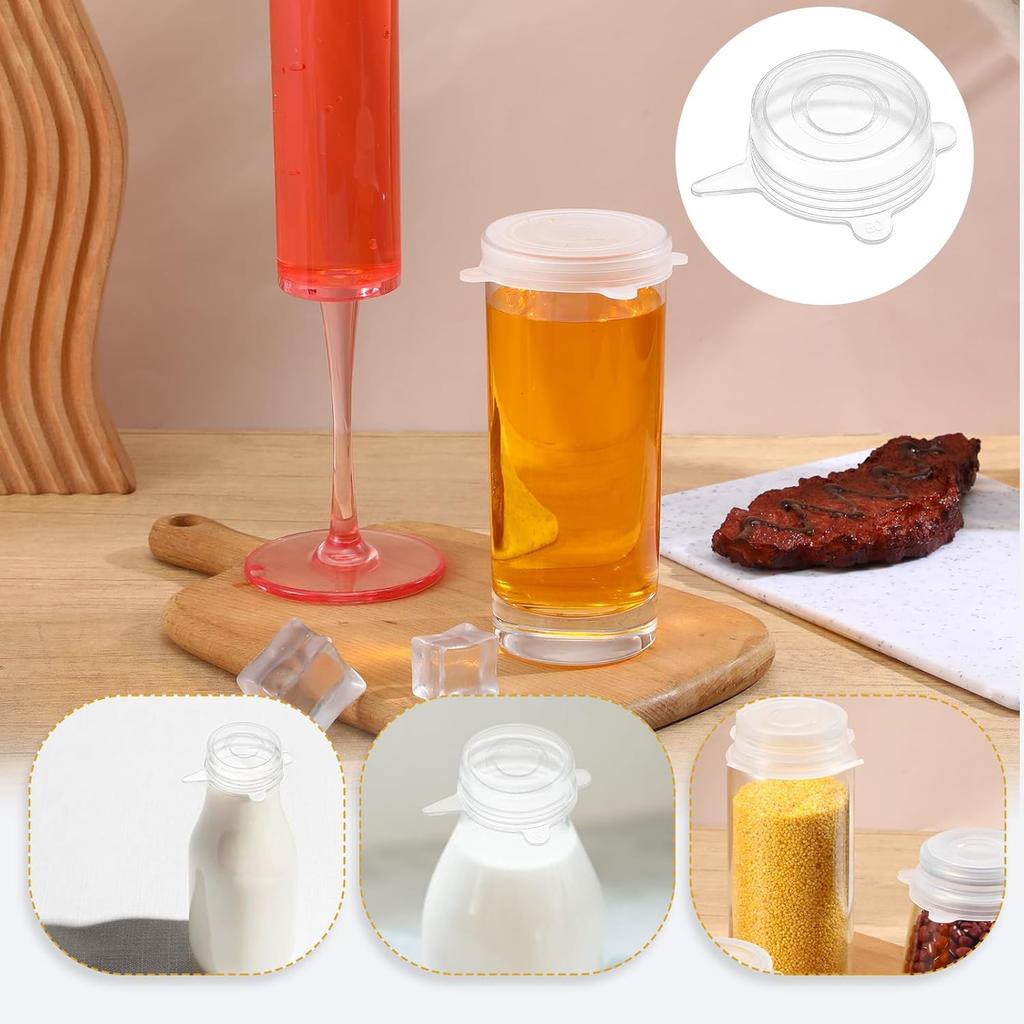 10 Pcs Extra Small Silicone Stretch Lids, 2 Inch Sturdy Reble Silicone Stretch Lids Jar Cover Sealed Food Storage Covers to Fit 2 In to 2.4 In Small