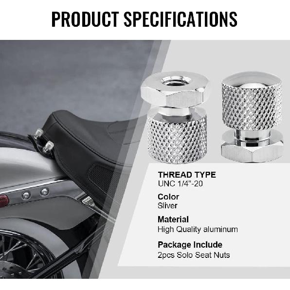 

Zhisheng 2 шт. Гайки для одиночного сиденья мотоцикла Алюминиевые крепежные болты Гайки Резьба 1/4 -20 для Harley Touring для Softail Dyna для Sportster CVO Electra