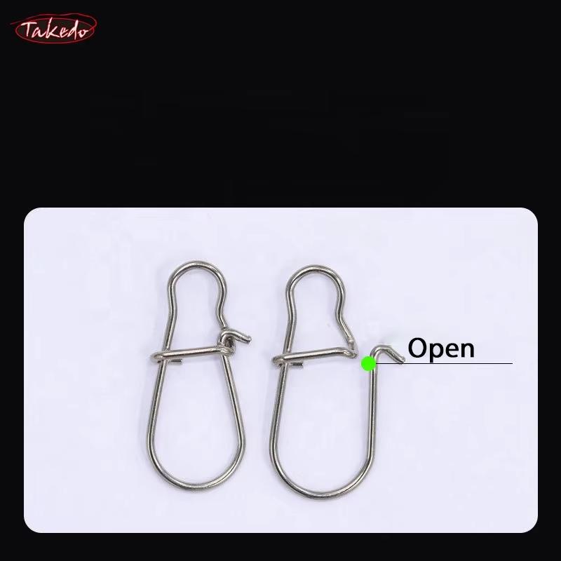 TAKEDO 1000PCS/BAG Reinforced Fishing Snap Stainless Steel Fishing Accessories Powerful Connector Hook and Lure YM-2004