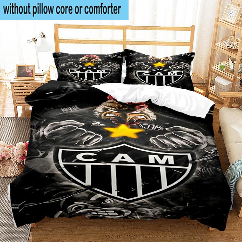 3pcs Clube Atlético Mineiro With Shield Bedding Set Duvet Cover Closure Includes 1 Duvet Cover & 2 Pillowcases Bedding Sets Home Decor Gifts