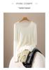 2025 Autumn/Winter 100% Cashmere Slim-fit Ribbed U-neck Striped Base Layer Knitwear