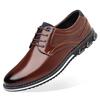 Men's PLUS SIZE PU Leather Solid Casual Shoes, Wear-resistant Non Slip Lace-up Dress Shoes, Men's Office Daily Footwear