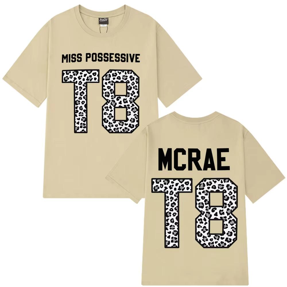 Tate McRae Tour T8 Leopard Graphic Print O-Neck Tee Shirt Men Women 100% Cotton Short Sleeve T-shirts Unisex Hip-hop Summer Tops