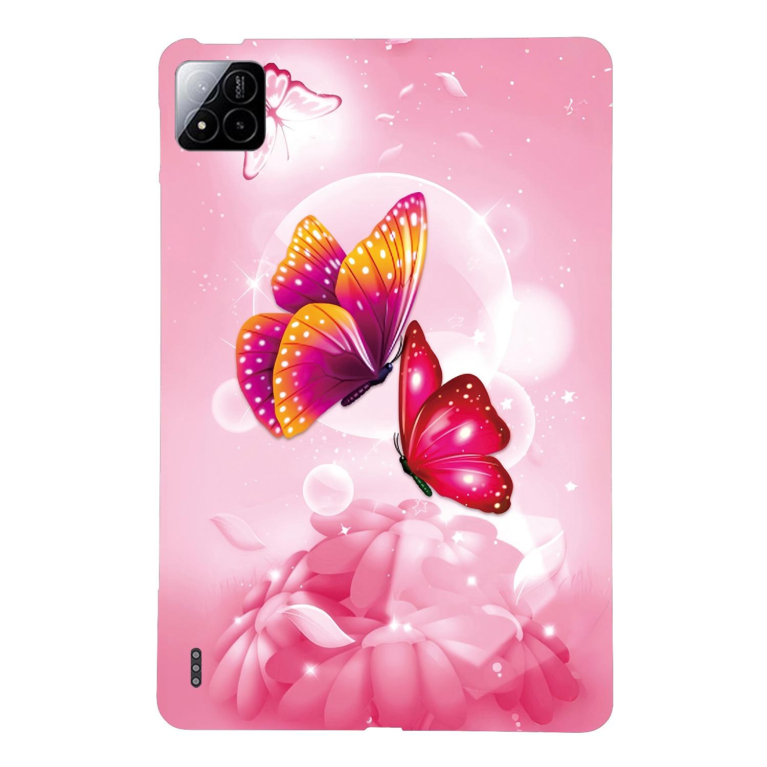 

For Xiaomi Pad 7 Pro/Pad 7 Case Pattern Printing Slim Soft TPU Tablet Cover Pink Butterfly