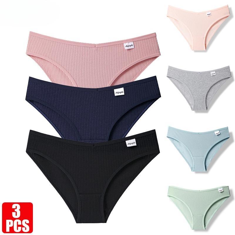 3PCS/se New Cotton Sexy Panties for Women Underpants Briefs Underwear Plus Size Pantys Lingerie