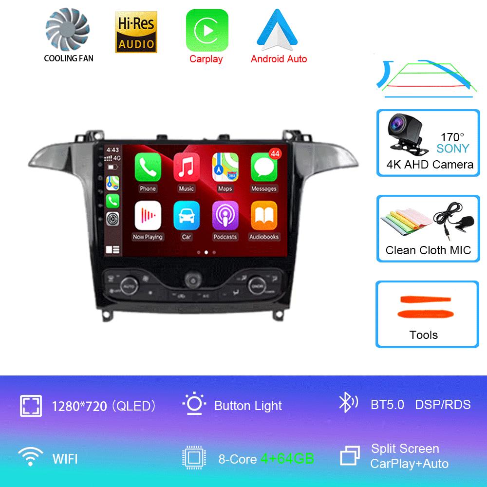 Android 14 Video Player For Ford S Max S-MAX 2006 - 2015 For Ford Galaxy 2014 Car Radio Car Multimedia GPS Radio Navigation DVD