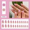 24Pcs Purple Floral Almond Ballerina Press On Nails Medium Detachable False Nail Tips With Fresh Flower Design For Manicure
