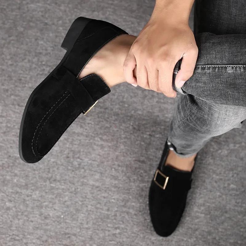New Mens Casual Business Shoes Loafers Men Dress Faux Suede Driving Shoes Fashion Formal Shoes for Men Sneakers