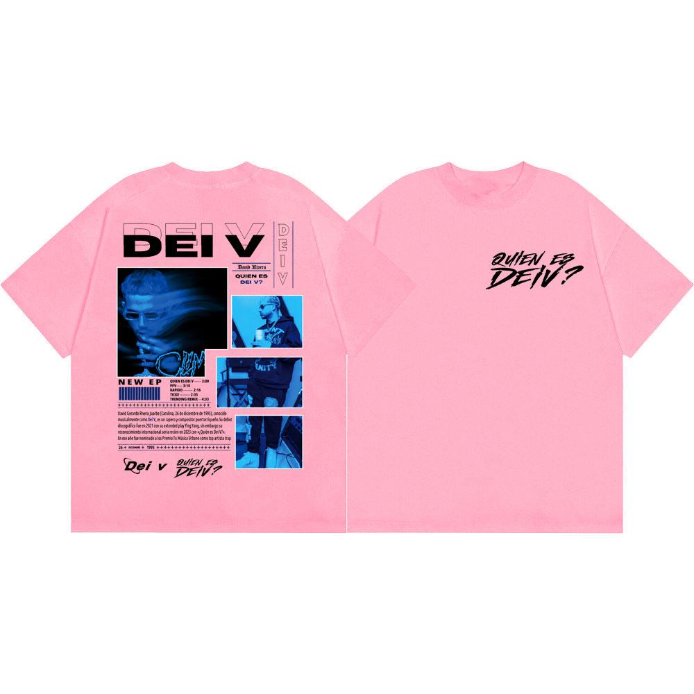 Rapper Dei V Album Merch Tshirt Unisex Unisex Fashion Hip Hop Vintage Short Sleeve T Shirt High Quality Cotton Oversized Tshirts
