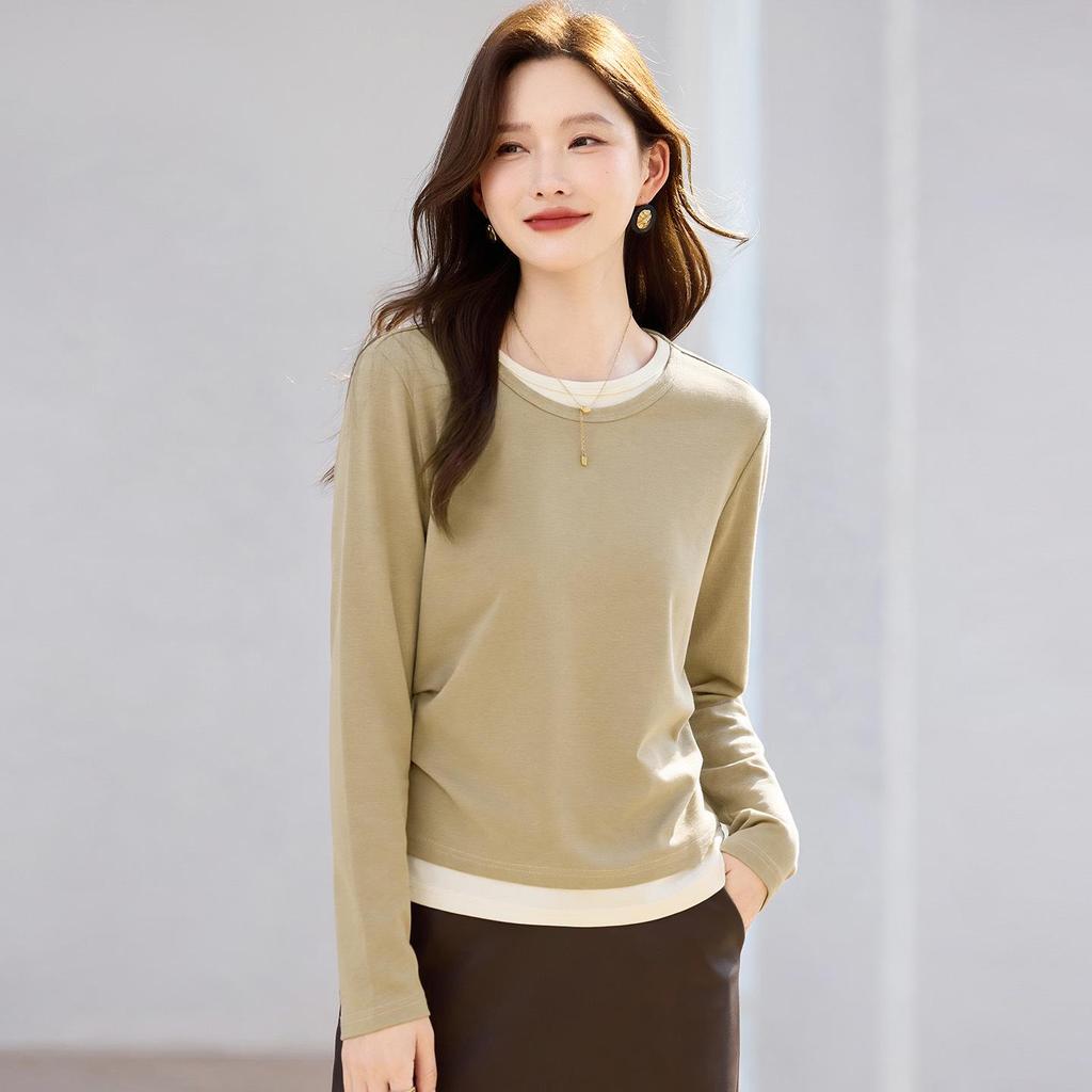 Women's Slim-Fit Long-Sleeve T-Shirt for Spring and Autumn 2026 - Versatile Base Layer or Outerwear.