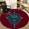 1pc Sword Skull Office Round Area Rug, Under Office Chairs Bedroom Living Room Home Decor, Room Deco, Available in Various Sizes
