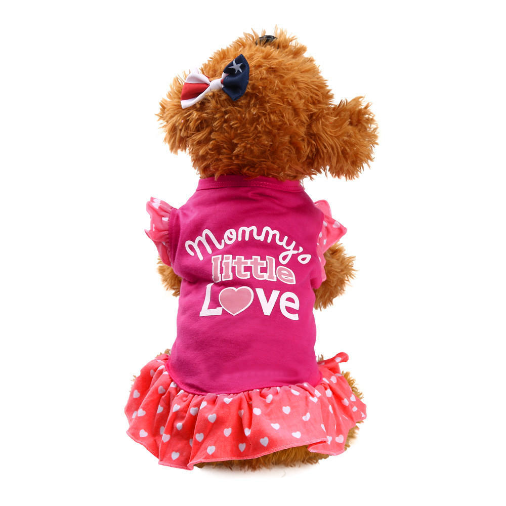 

Summer Cute Pet Puppy Small Dog Pet Dress Apparel Clothes Fly Sleeve Dress